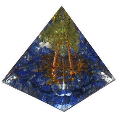 Piramida orgon cu lapis lazuli si peridot