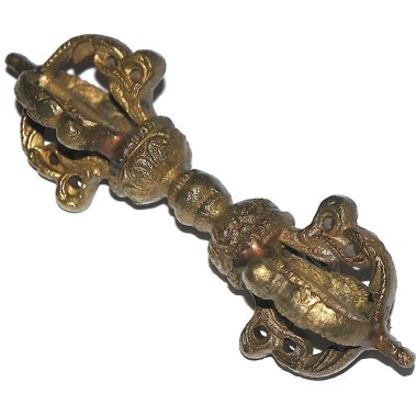 Vajra sau dorhe - Sceptrul puterii bronz 11 cm.