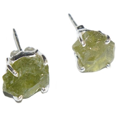 Cercei peridot brut 1 cm.