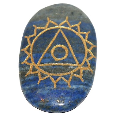 Lapis lazuli gravat cu simbol chakra 6