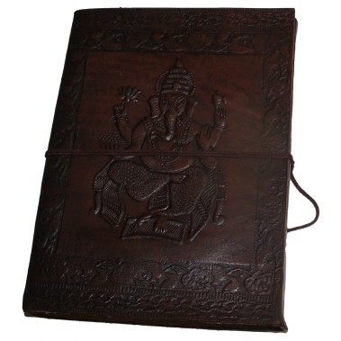 Agenda Ganesha piele si harte naturala 15 cm