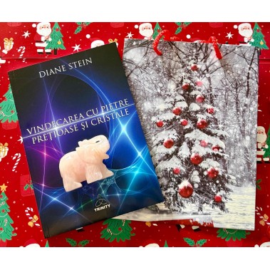 Pachet carte de cristale + elefant cuart roz 6 cm ( punga cadou ) 