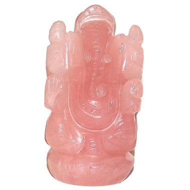 Ganesha cuart roz 8 cm unicat