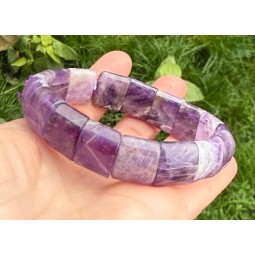 Bratara ametist cal.superioara unicat 18 cm – bijuterie naturală pentru liniște și protecție