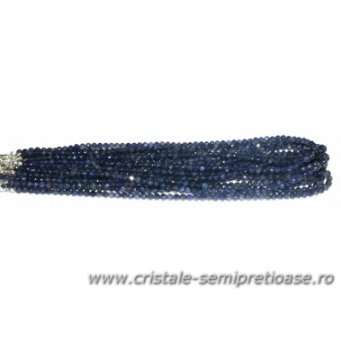 Colier iolit rulat (safir de apa) fatetat - 4 mm Colier iolit rulat (safir de apa) fatetat - 4 mm