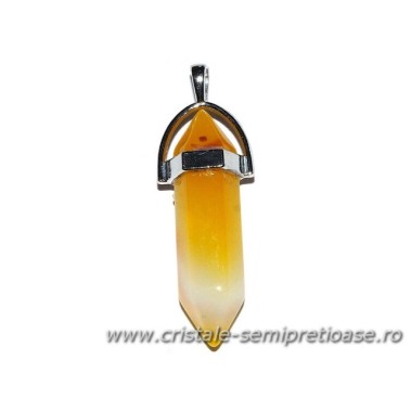 Pandant agat galben 2 varfuri 2 cm. Pandant agat galben 2 varfuri 2 cm.
